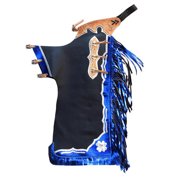 Hilason Handmade Genuine Leather Chaps Adult Handtooled Rodeo Bull Riding